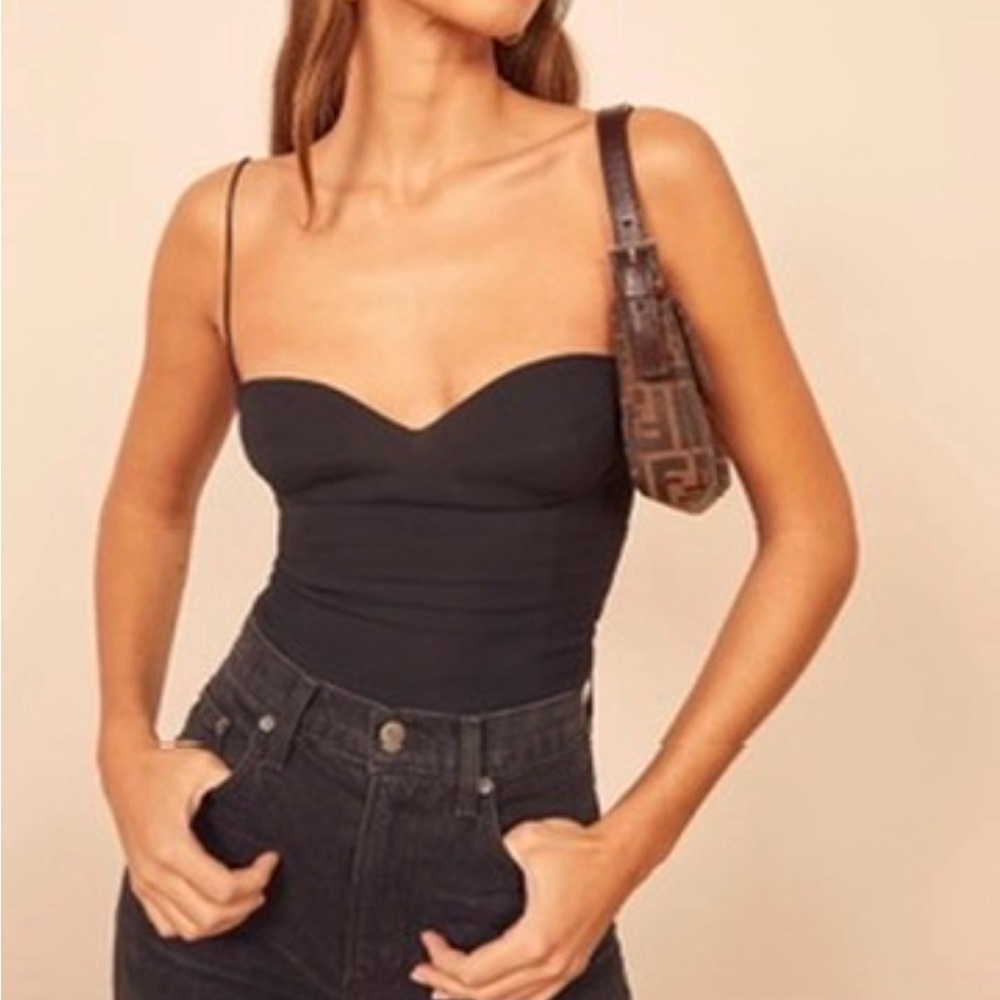 Reformation Liza Top in Black